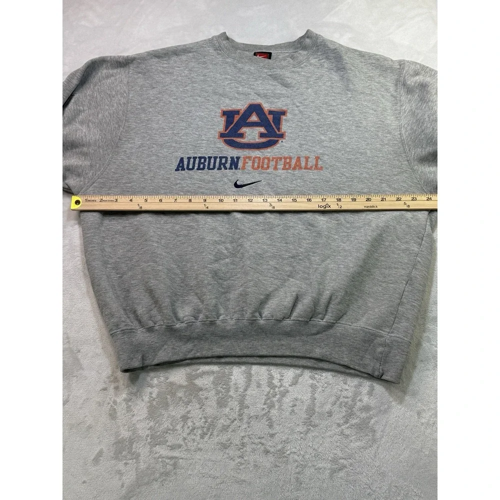 Vintage Y2K Nike Auburn Tigers Football Sweatshirt Mens M Gray Swoosh 90s NCAA